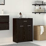 vidaXL Cabinet de Salle de Bain avec tiroir Chêne noir 60 x 33 x 80 cm