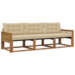 vidaXL Ensemble de canapés d'extérieur 3 pc Naturel et Beige