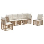 vidaXL Ensemble de canapés d'extérieur Naturel Polyester