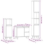 vidaXL Ensemble de meubles de salle de bain 3 Pièces Sonoma gris
