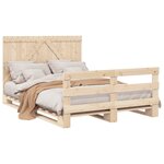vidaXL Cadre de lit avec tête de lit 160x200 cm bois de pin massif