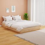 vidaXL Cadre de lit sans matelas bois massif 140x190 cm