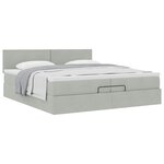 VidaXL Cadre de lit ottoman avec matelas gris clair 200x200 cm velours