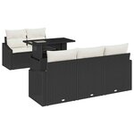 vidaXL Ensemble de canapé de jardin 6 Pièces Noir Poly rotin