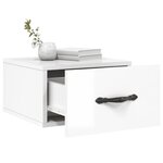 vidaXL Table de chevet murale blanc brillant 35x35x20 cm