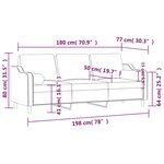 vidaXL Canapé 3 places avec oreillers décoratifs bordeaux 180 cm tissu