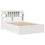 vidaXL Lit bibliothèque sans matelas blanc 140x200 cm bois pin massif