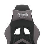 vidaXL Chaise de jeu pivotante Noir et gris Similicuir