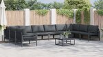 vidaXL Ensemble de canapé de jardin 10 Pièces Anthracite Acier