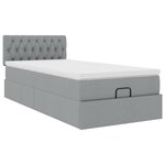 vidaXL Lit ottoman avec matelas gris clair 100x200 cm tissu