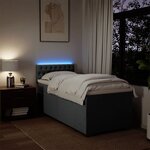 vidaXL Sommier à lattes de lit avec matelas Gris foncé 80x200 cm Tissu