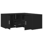 vidaXL Armoire d'angle noir 160x40x45 cm bois d’ingénierie