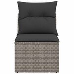 vidaXL Chaise de jardin sans accoudoirs avec coussins gris poly rotin