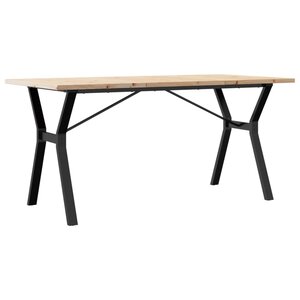 vidaXL Table à manger cadre en Y 140x80x75 5 cm bois pin massif acier