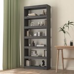 vidaXL Bibliothèque/Séparateur de pièce Gris 80x30x199 5 cm Pin massif