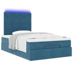 vidaXL Cadre de lit ottoman avec matelas bleu foncé 120x190 cm velours