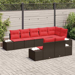 vidaXL Ensemble de canapé de jardin 8 Pièces Marron polyrotin