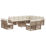 vidaXL Ensemble de canapé de jardin 13 Pièces Beige polyrotin
