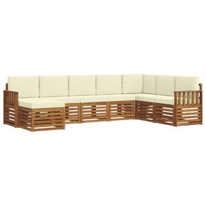 vidaXL Ensemble de canapés d'extérieur 8 pc Naturel et Crème