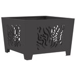 vidaXL Foyer Carré Noir 60x60x40 cm Acier