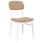 vidaXL Chaises à manger coussins 2 Pièces blanc bois massif caoutchouc