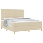vidaXL Lit à ressorts avec matelas Crème 180 x 200 cm tissu