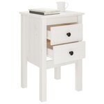 vidaXL Table de chevet Blanc 40x35x61 5 cm Bois de pin massif