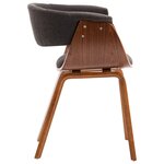 vidaXL Chaise à manger Gris Bois courbé et tissu