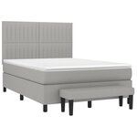 vidaXL Sommier à lattes de lit avec matelas Gris clair 140x190cm Tissu