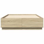 vidaXL Cadre de lit avec LED sans matelas chêne sonoma 140x200 cm