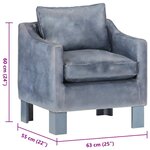 vidaXL Chaise cabriolet Gris cuir véritable