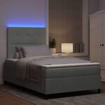 vidaXL Lit à ressort LED avec matelas Gris clair 120 x 190 cm tissu
