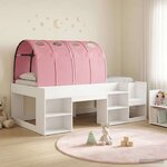 vidaXL Lit avec Tunnel 4 Pièces Blanc et rose Bois d'ingénierie