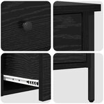 vidaXL Cabinet de Chevet avec tiroir Chêne noir 40 x 42 x 50 cm