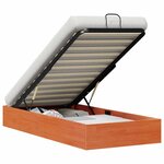 vidaXL Cadre de lit ottoman avec rangement Brun Ciré 100 x 200 cm