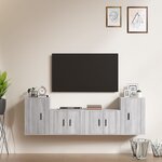 vidaXL Ensemble de meubles TV 4 Pièces Sonoma gris Bois d'ingénierie