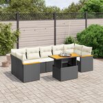 vidaXL Salon de jardin 8 Pièces avec coussins noir résine tressée