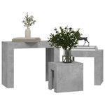 vidaXL Tables basses gigognes 3 Pièces Gris béton Bois d'ingénierie