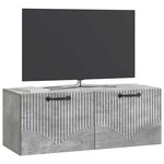 vidaXL Meuble TV mural Gris béton 78 5 x 31 x 30 cm Bois d'ingénierie