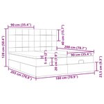 VidaXL Cadre de lit ottoman avec matelas bleu 180x200 cm tissu