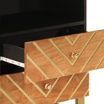 vidaXL Table de chevet marron et noir 50x33x60 cm bois manguier solide