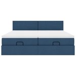 VidaXL Cadre de lit ottoman avec matelas bleu 160x200 cm tissu