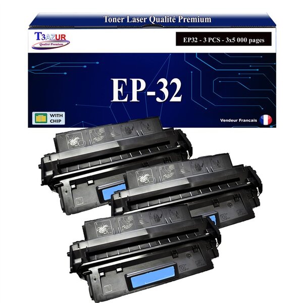 T3AZUR -3x Toners compatibles avec Canon EP32 (1561A003) pour Canon LBP1000  LBP1310  LBP32X  LBP470  LBP-1000  LBP-1310  LBP-32X  LBP-470