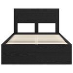 vidaXL Cadre de lit avec matelas Noir 120 x 200 cm Pin massif