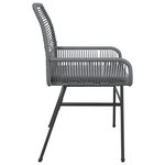 vidaXL Chaises de jardin lot de 2 avec coussins gris résine tressée
