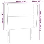 vidaXL Tête de lit avec oreilles Gris 93x23x118/128 cm Similicuir