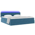 vidaXL Lit de rangement LED avec matelas Bleu foncé 200 x 200 cm