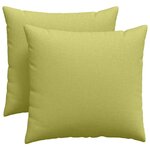 vidaXL Coussins de canapé 2 pc tissu Vert clair 45 x 45 cm