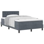 vidaXL Lit à ressorts avec matelas Gris foncé 120 x 200 cm Velours