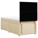 vidaXL Sommier à lattes de lit avec matelas Crème 100x200 cm Tissu
